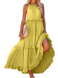 Damen Maxikleid mit Rüschendetails und luftiger Silhouette