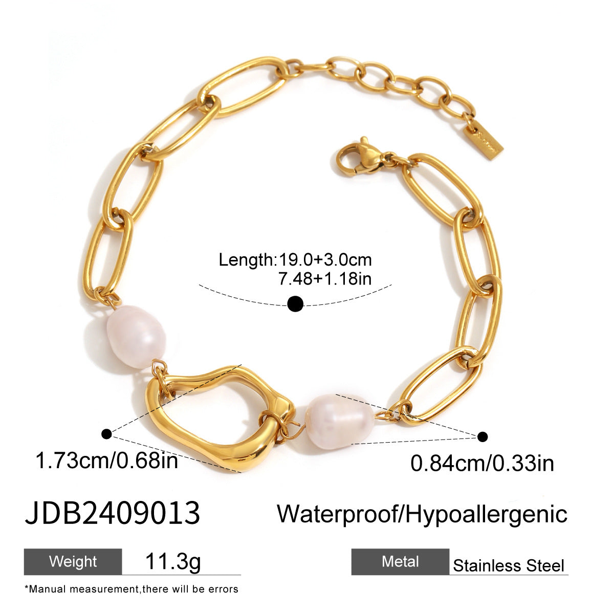 Damen Armband mit eleganten Perlenakzenten und robuster Edelstahlverarbeitung Shop Nory