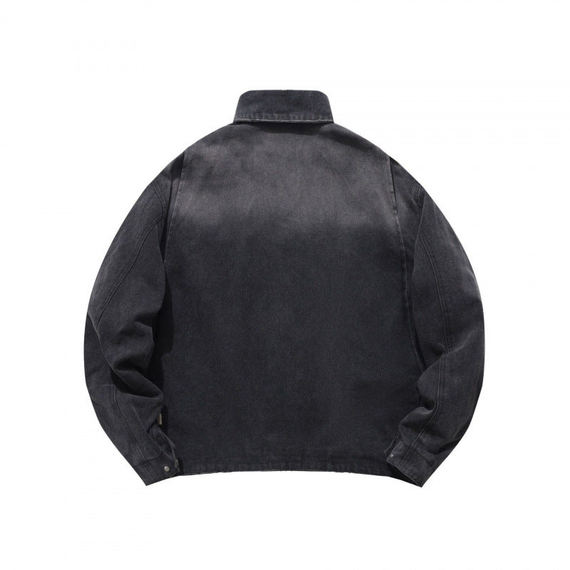 Herren Lockere Workerjacke aus weichem Canvas mit Reißverschluss Shop Nory
