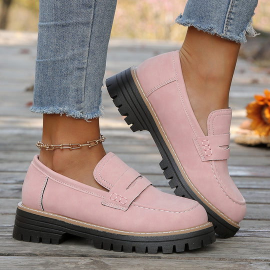 Damen robuste Loafer mit markanter Profilsohle, weichem Veloursoptik-Obermaterial und gepolstertem Komfortfußbett Shop Nory