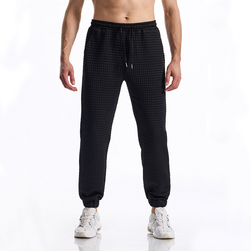 Herren Strukturierte Waffel-Jogginghose mit elastischem Bund und schmal zulaufendem Bein Shop Nory