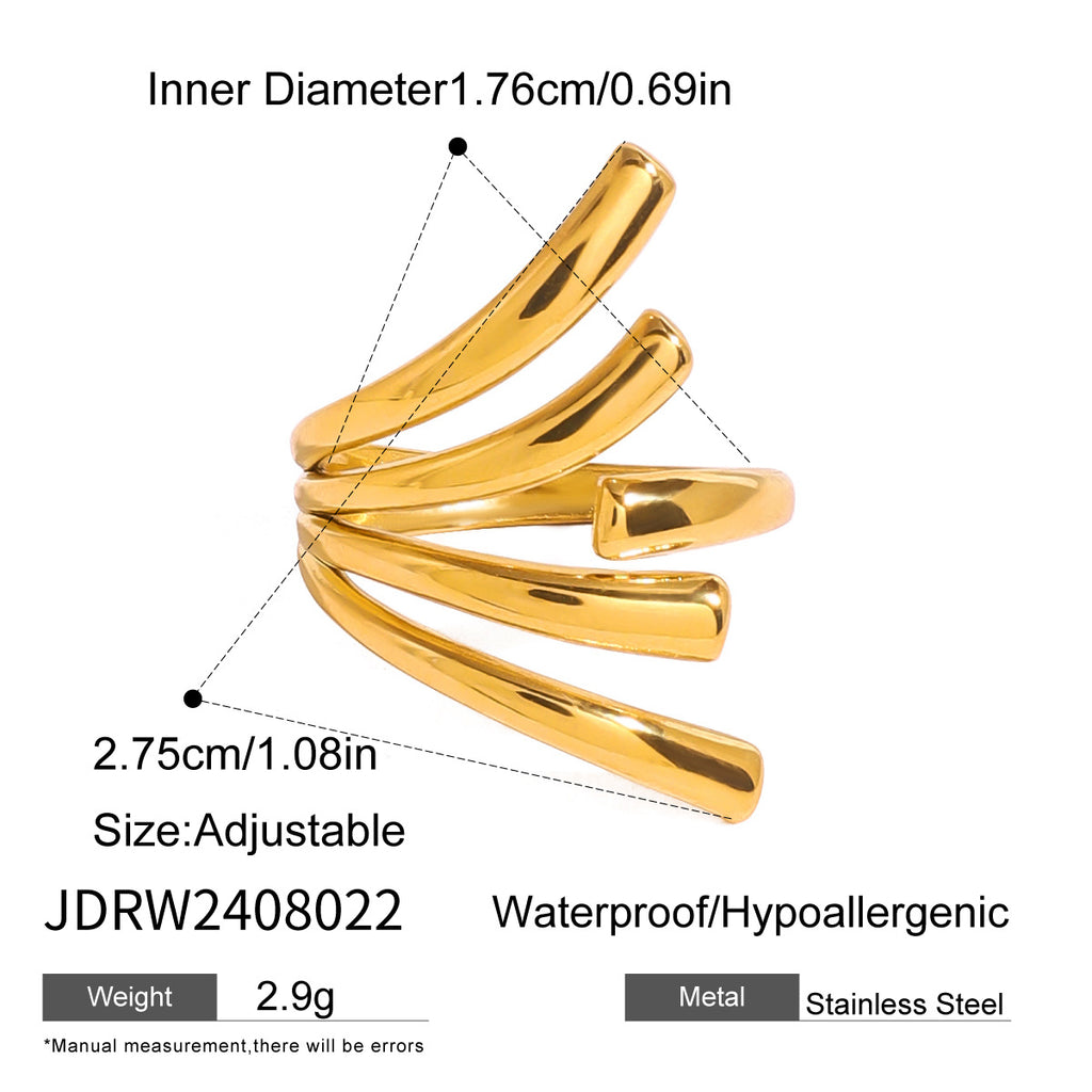 Damen Offener Ring mit elegantem Design und dreifacher Struktur Shop Nory