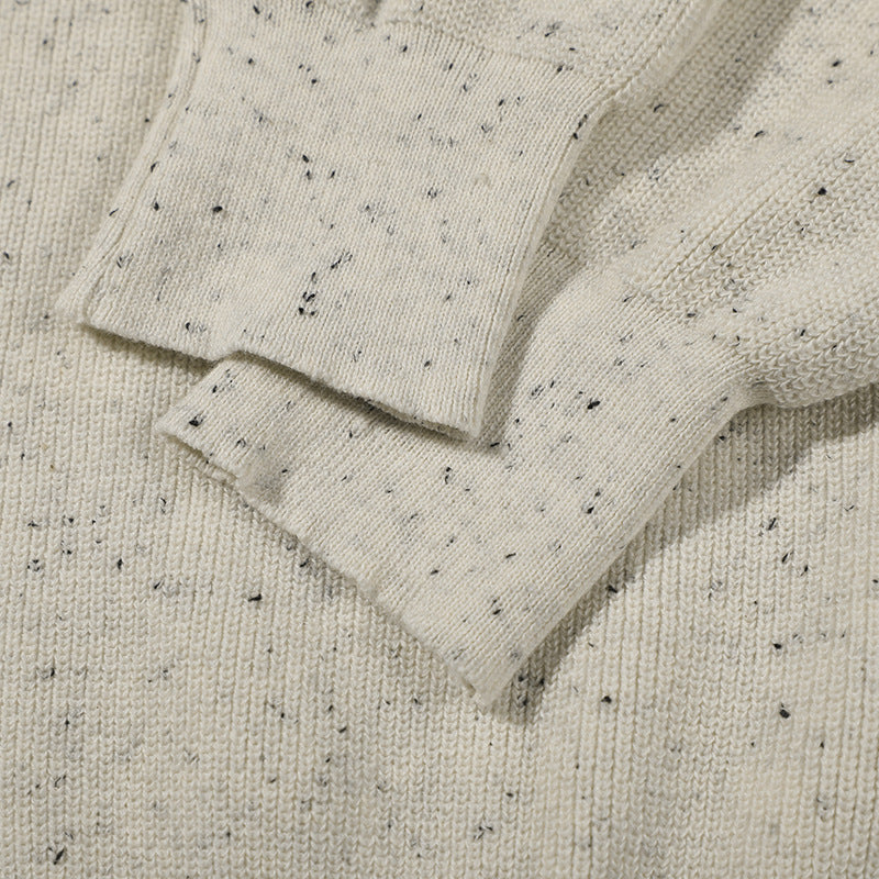 Unisex Großer Rundhals‑Strickpullover aus Mélange‑Garn mit abgesenkter Schulter Shop Nory