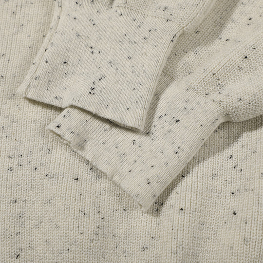 Unisex Großer Rundhals‑Strickpullover aus Mélange‑Garn mit abgesenkter Schulter Shop Nory