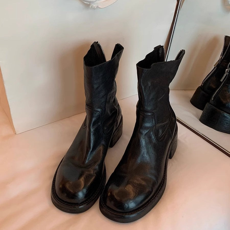 Damen modische Ankle Boots mit einzigartigem Reißverschluss und elegantem Schnitt