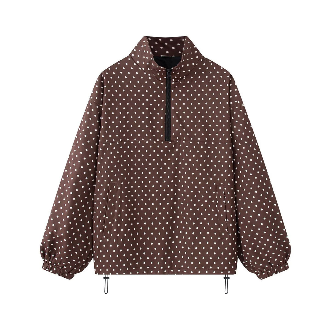 Damen Oversize Regenanorak mit Halbzip, Kängurutasche und Tunnelzugsaum Shop Nory