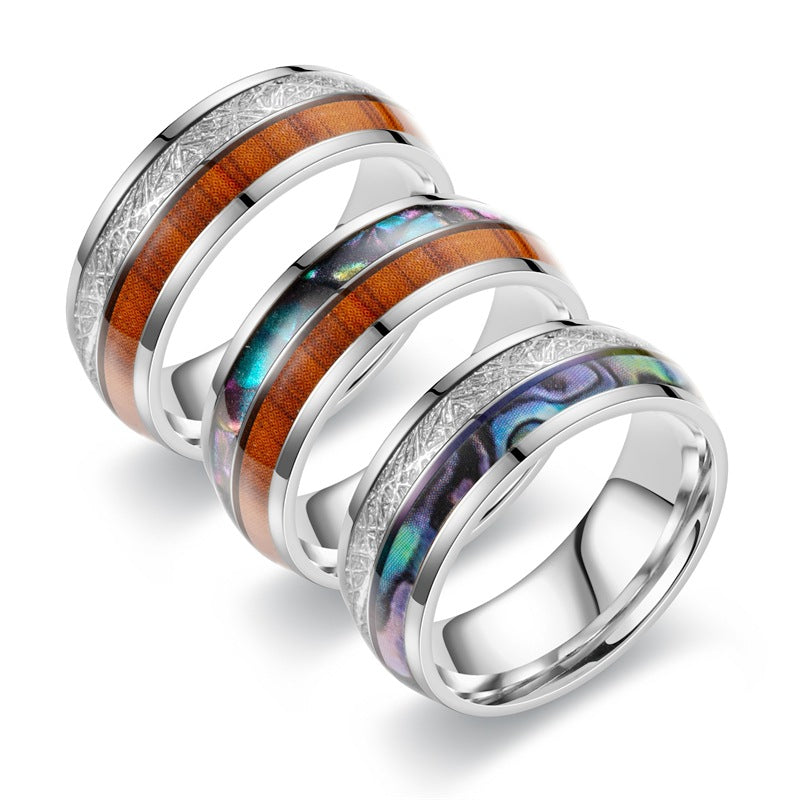 Herren Ring mit exklusivem Holz- und Edelstahl-Design Shop Nory