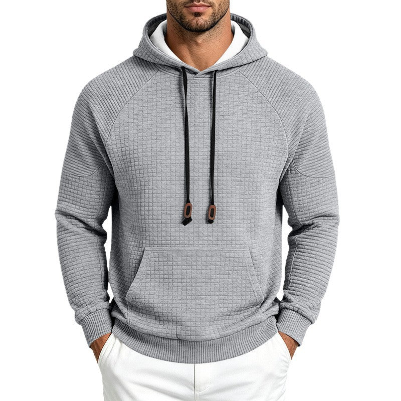 Herren Strukturierter Kapuzenpullover aus Waffeljersey mit Kängurutasche und Raglanärmeln Shop Nory