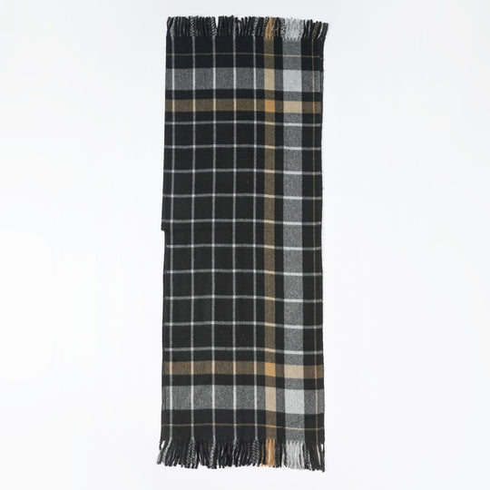 Damen Weicher Wollmix-Überwurfponcho im tartan-inspirierten Karo mit Fransen Shop Nory