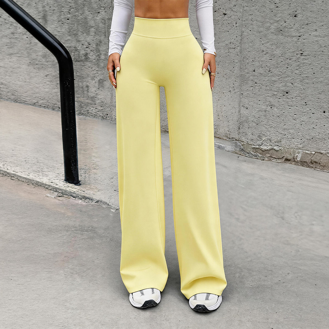 Damen nan hochgeschnittene formende Loungehose mit weitem Schlag und nahtlosem Komfortbund Shop Nory