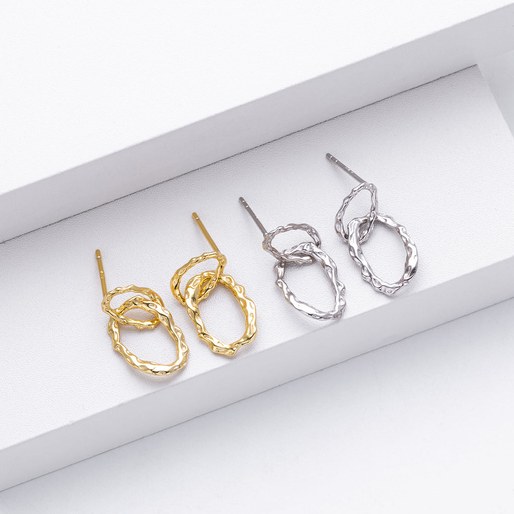 Damen Ohrhänger im modernen, organischen Design aus hochwertigem 925 Sterling Silber Shop Nory