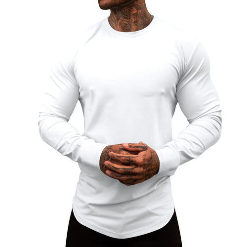 Herren Langarm-T-Shirt aus atmungsaktivem Baumwollmix mit elegantem Schnitt Shopnory