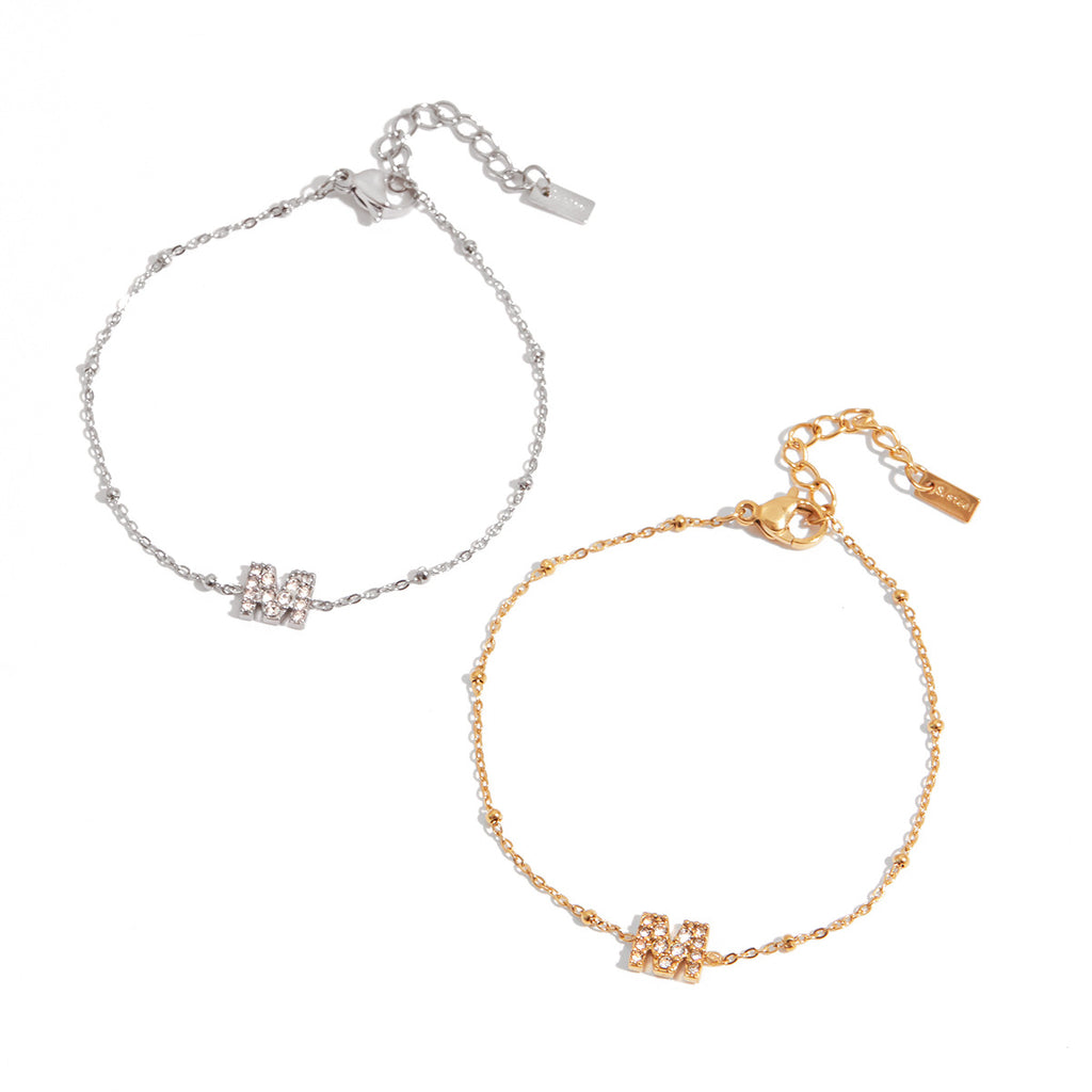 Damen Armband mit funkelndem Zirkonia-Besatz und verstellbarem Edelstahlverschluss Shop Nory
