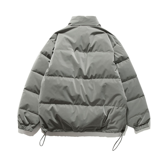 Unisex Kurzer Oversize Stepp-Puffer mit hohem Stehkragen und Kordelzug Shop Nory