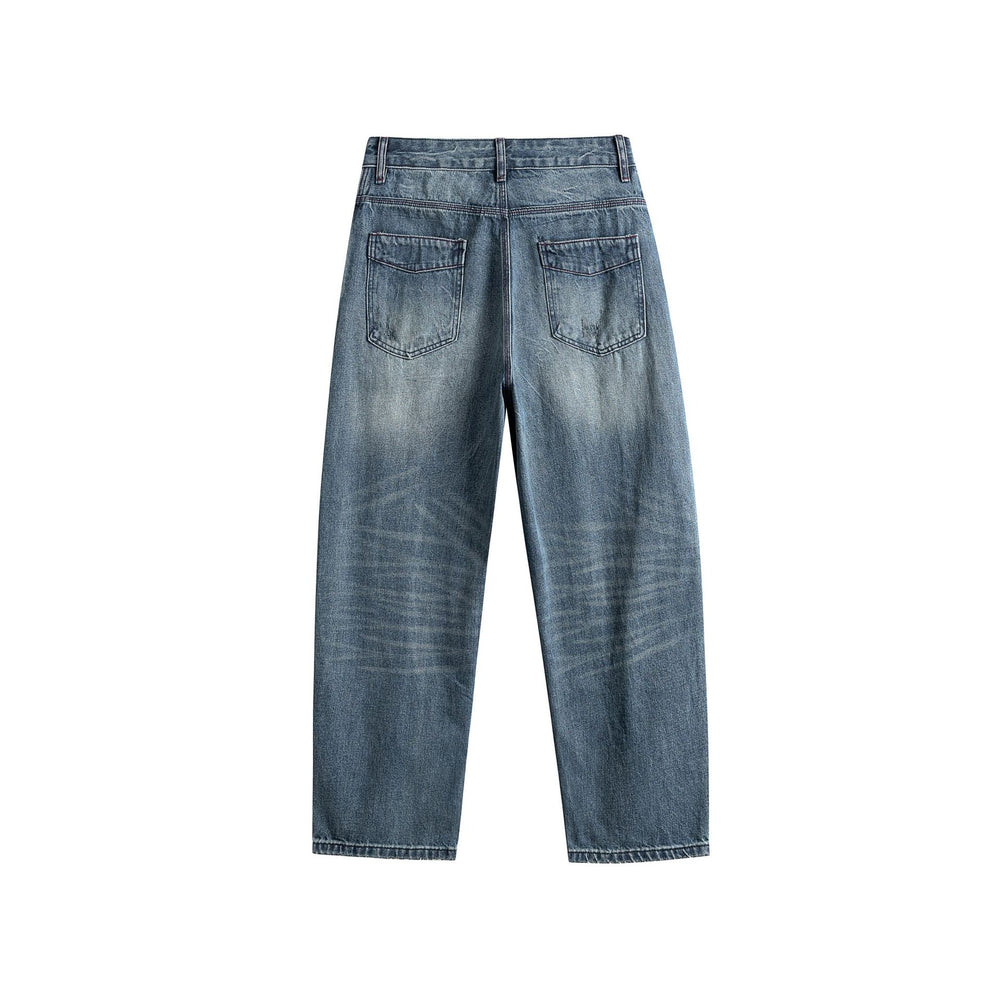 Damen High‑Waist Straight‑Leg Jeans mit Used‑Waschung Shop Nory