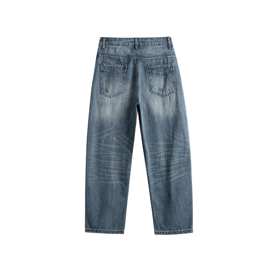 Damen High‑Waist Straight‑Leg Jeans mit Used‑Waschung Shop Nory