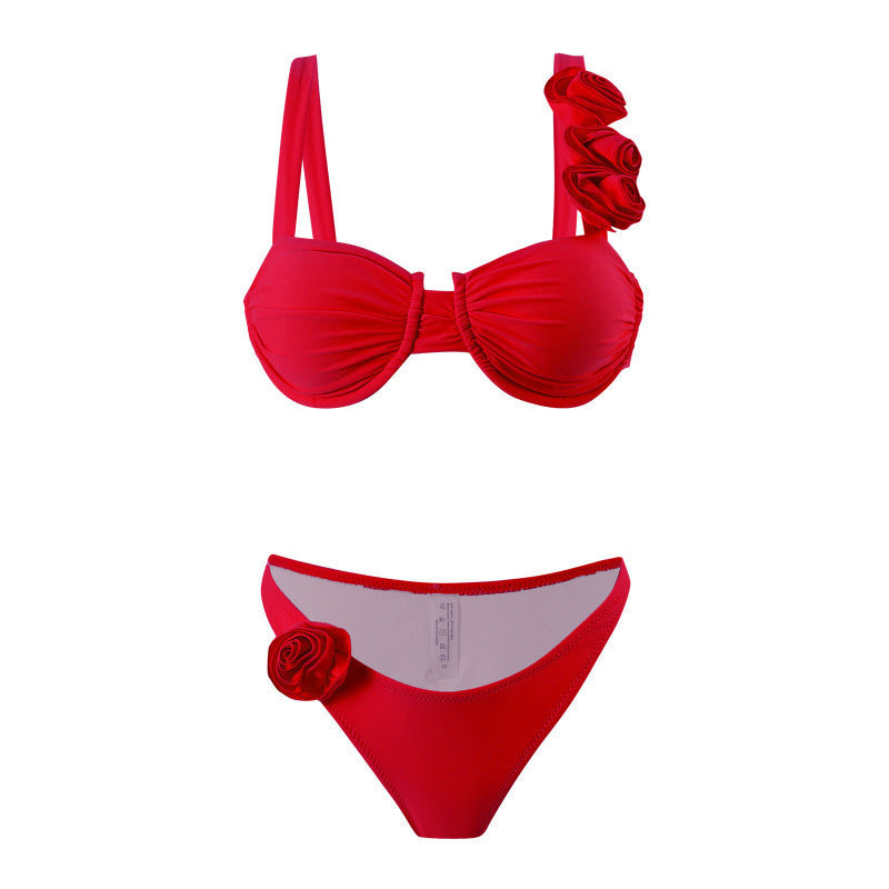 Damen Bikini-Set mit floralen Applikationen und elegantem Schnitt