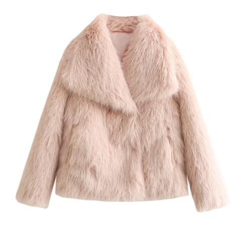 Damen Kurze Kunstfelljacke mit voluminösem Schalkragen Shop Nory
