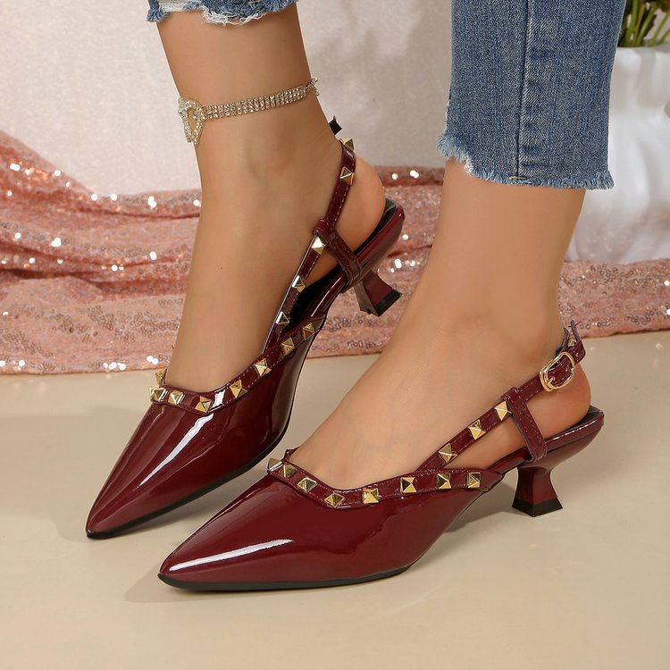 Damen Slingback-Pumps mit Nieten-Design
