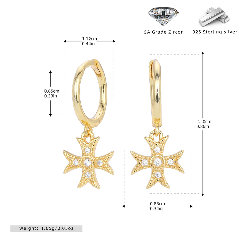 Damen Ohrhänger mit schimmerndem Sternenanhänger aus 925 Sterling Silber Shop Nory