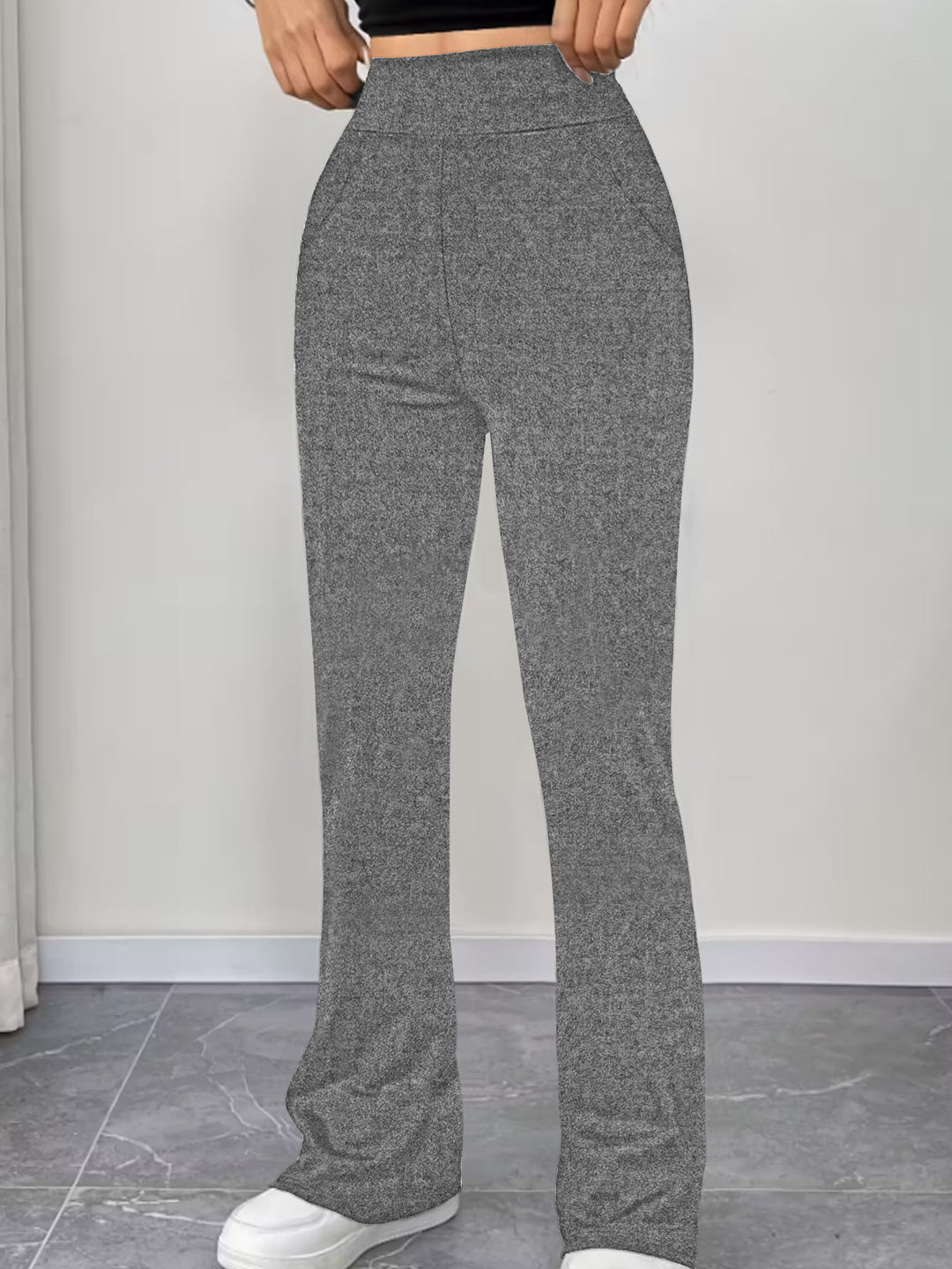 Damen Schlaghose aus Stretch‑Strick mit hohem Bund und Eingrifftaschen Shop Nory