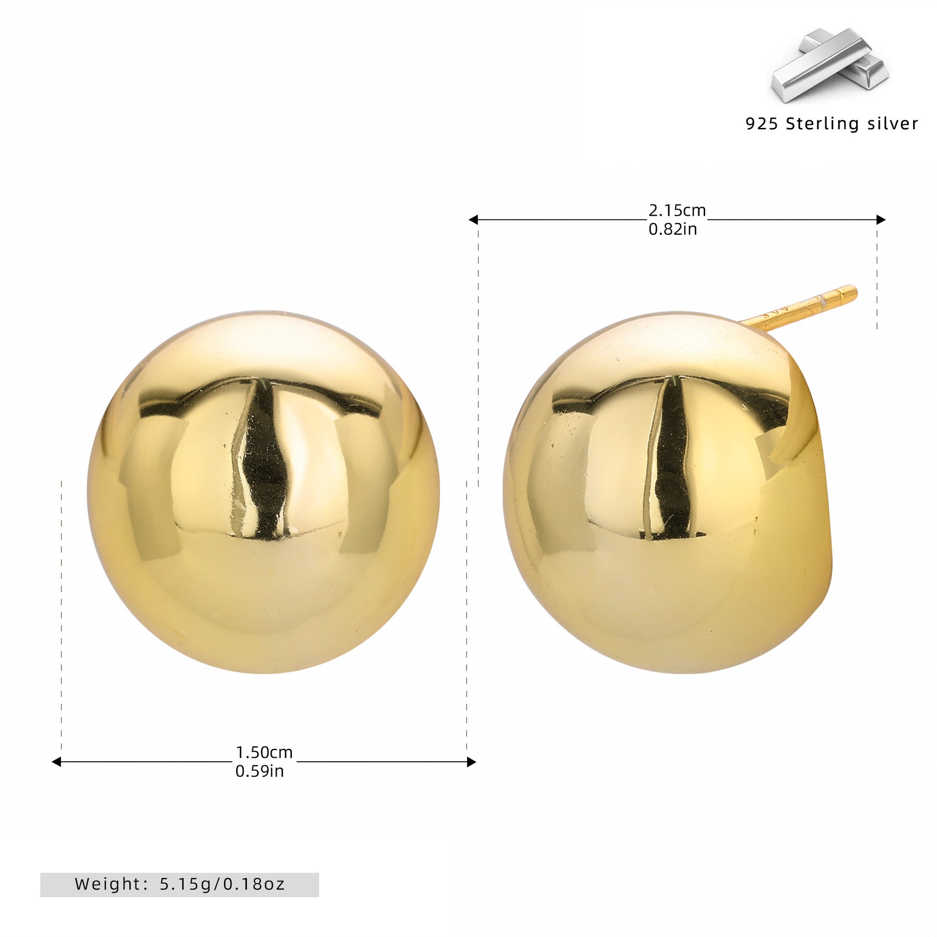 Damen Ohrstecker mit hochwertiger Goldbeschichtung und modernem Design Shop Nory