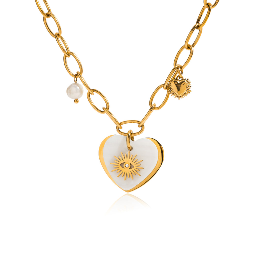 Damen Halskette mit eleganten Zirkonia und hypoallergener Edelstahlverarbeitung Shop Nory