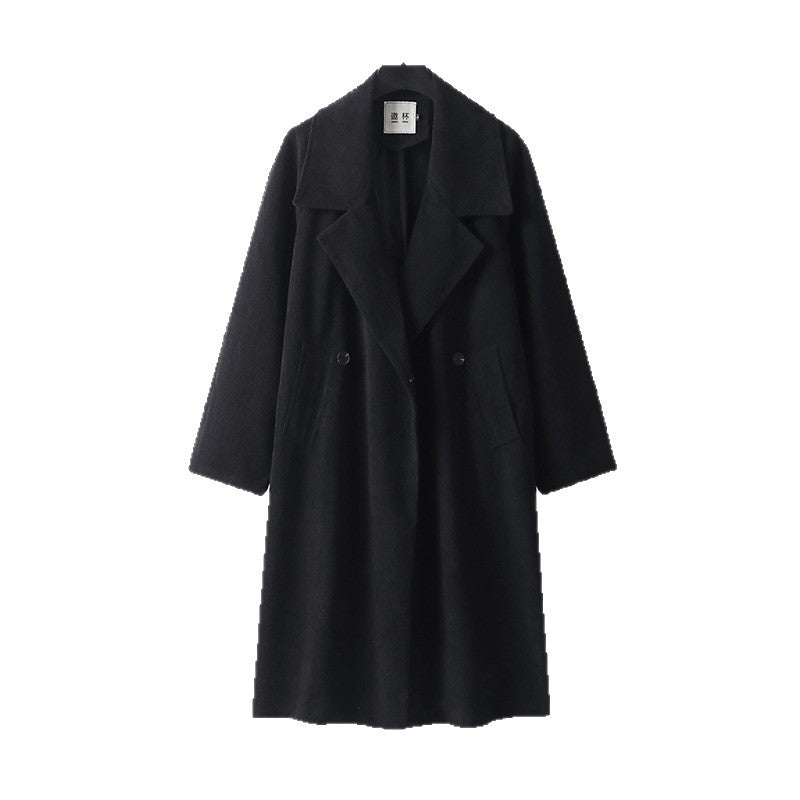 Damen Oversize-Mantel mit breitem Revers und Taillengürtel Shop Nory