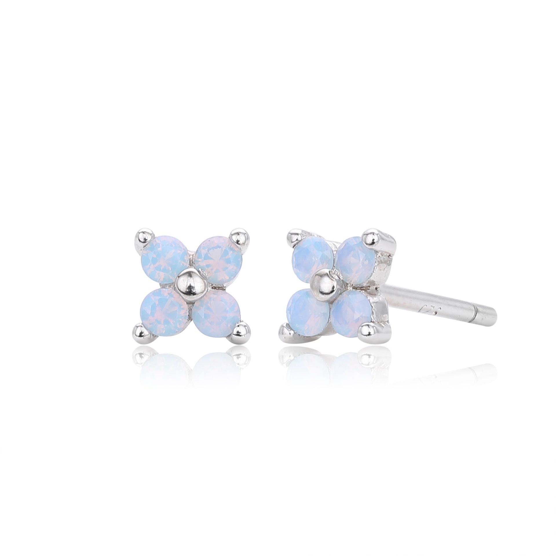 Damen Ohrstecker mit funkelndem Zirkonblüten-Design aus 925 Sterling Silber Shop Nory