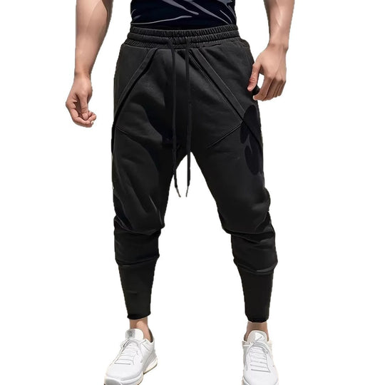 Herren Tapered-Jogginghose mit tiefem Schritt, elastischem Bund & diagonalgesetzten Taschen Shop Nory