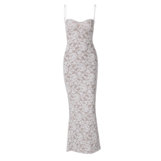 Damen Elegantes Spitzenabendkleid mit tailliertem Schnitt und raffinierten Details Shopnory