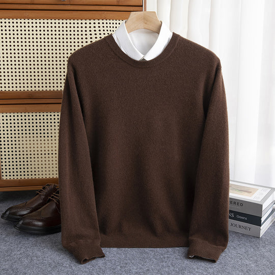Herren Schlichter Rundhals-Feinstrickpullover kaschmirähnliche Haptik mit gerippten Abschlüssen Shop Nory