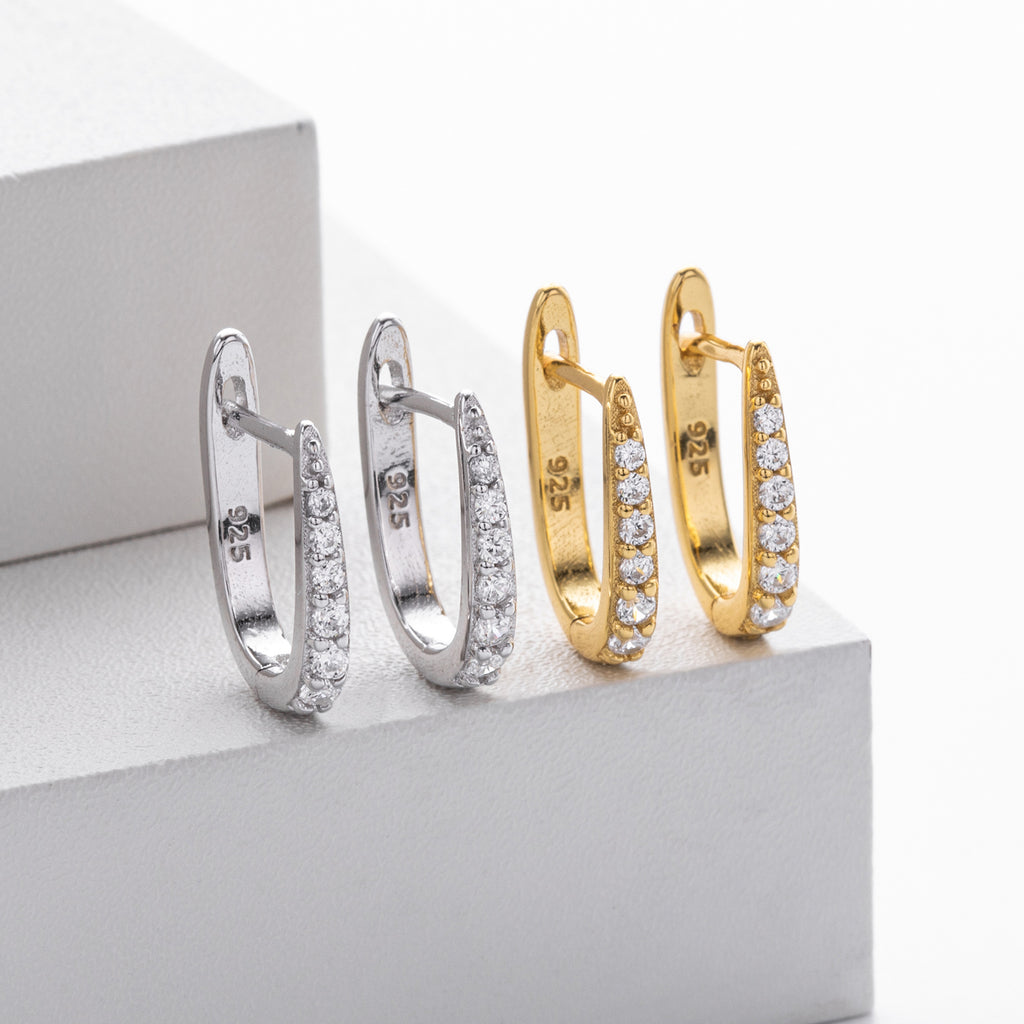 Damen Ohrhänger mit funkelndem Zirkonbesatz aus hochwertigem 925 Sterlingsilber Shop Nory