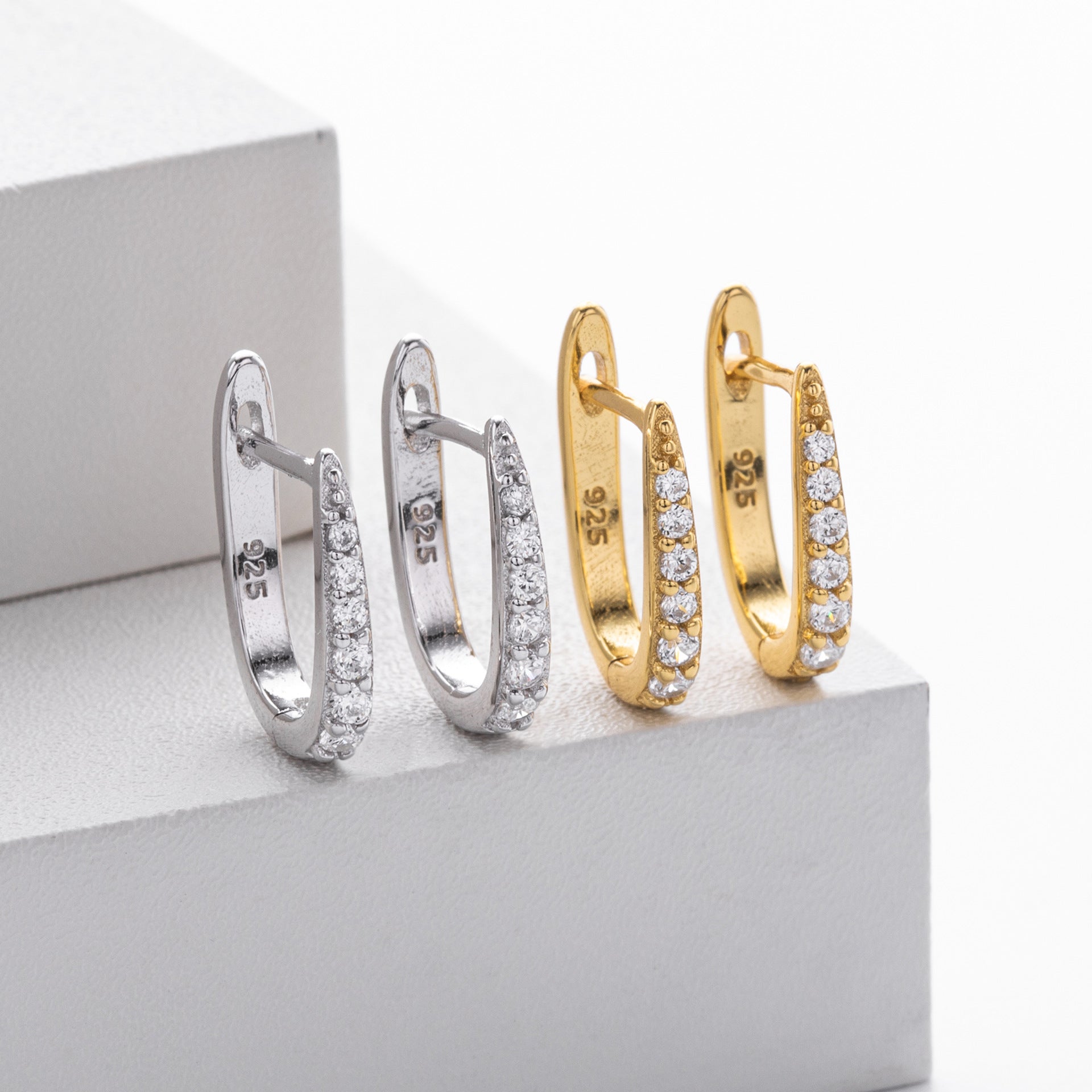 Damen Ohrhänger mit funkelndem Zirkonbesatz aus hochwertigem 925 Sterlingsilber Shop Nory