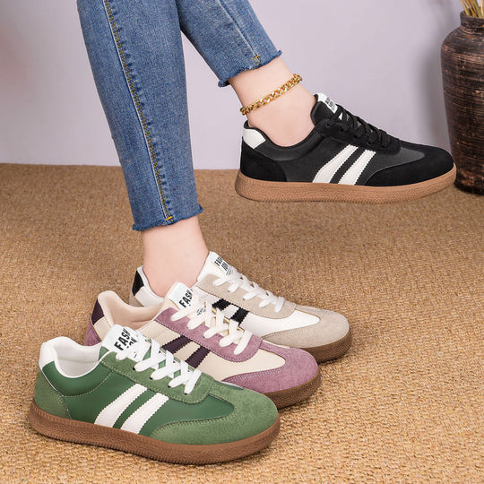 Herren nan retro Sneaker mit Velours- und Textilobermaterial, klassischer Drei-Streifen-Optik und profilierter Gumminsohle Shop Nory