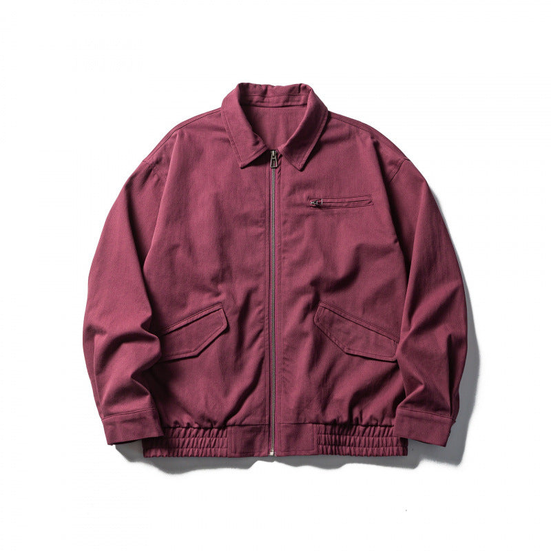 Herren Boxy-Workwear-Jacke mit durchgehendem Reißverschluss, aufgesetzten Pattentaschen und elastischem Bund Shop Nory