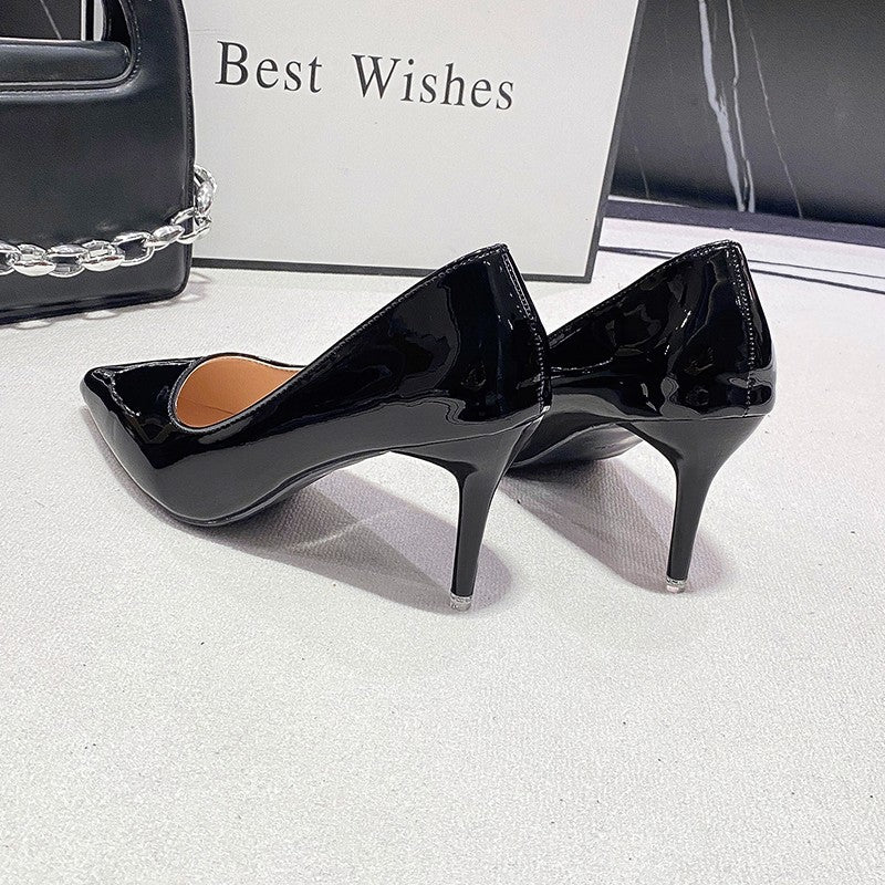 Damen elegante spitze High Heels mit glänzendem Finish