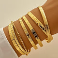 Damen Armreif-Set mit elegantem, strukturiertem Design Shop Nory