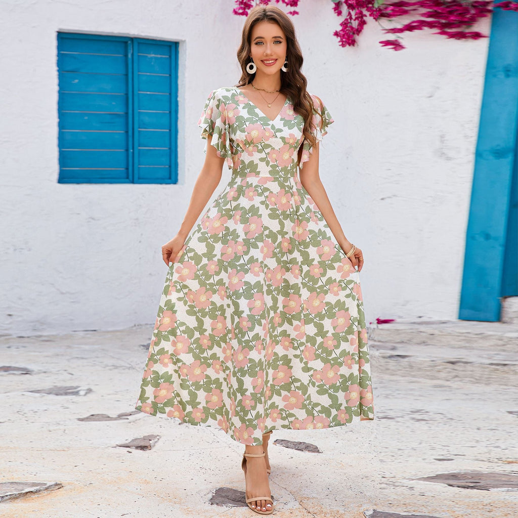 Damen Maxikleid mit Blumenmuster