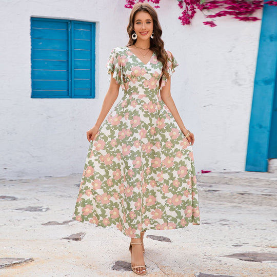 Damen Maxikleid mit Blumenmuster