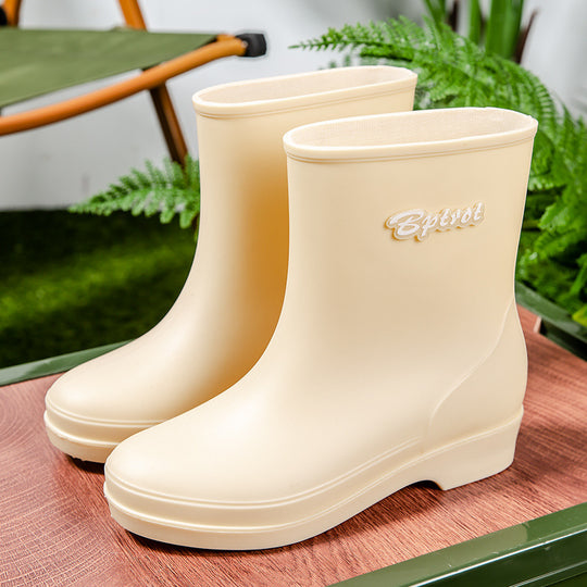 Damen Kurzschaftige Plateau-Gummistiefelette mit nahtloser Vollgummi-Konstruktion Shop Nory
