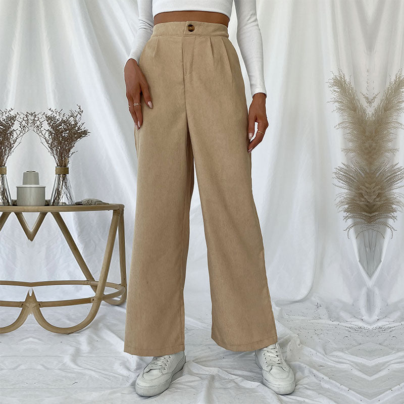 Damen Elegante Hochwaisted Hose mit weitem Bein Shop Nory