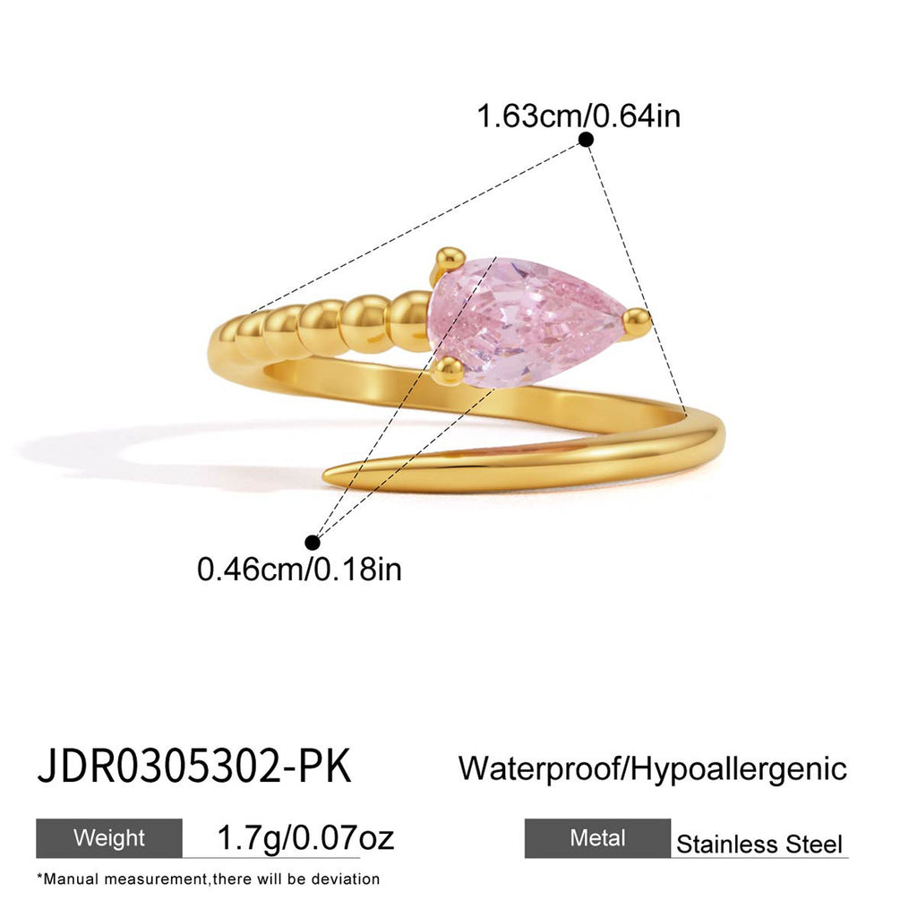 Damen eleganter und hypoallergener Ring mit grünem Stein Shop Nory