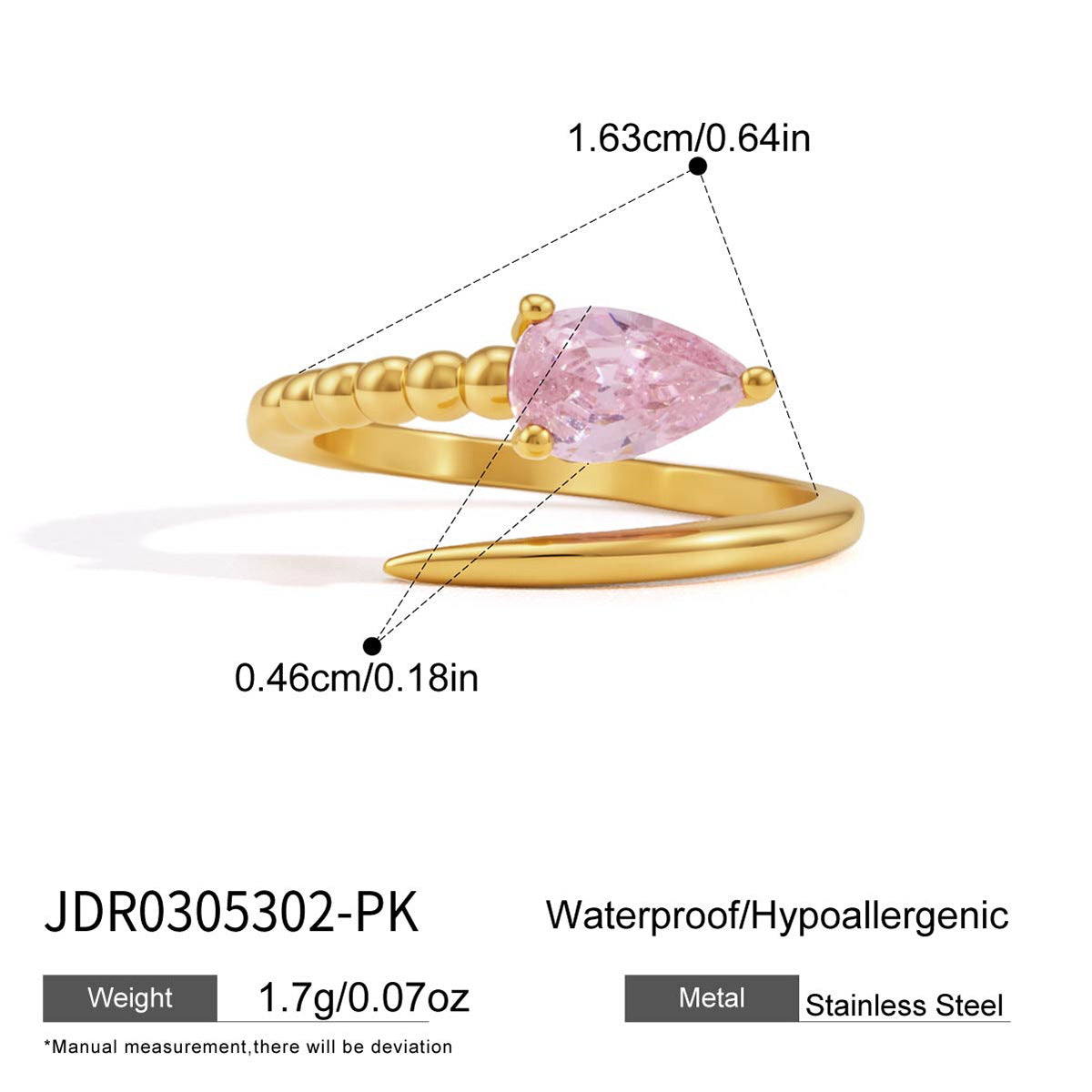 Damen eleganter und hypoallergener Ring mit grünem Stein Shop Nory