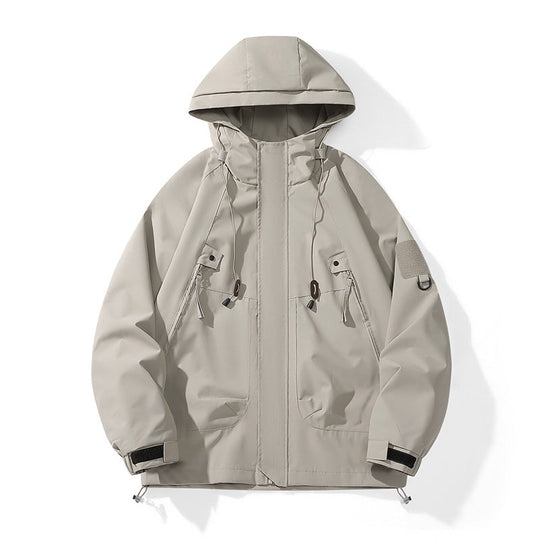 Damen technische Outdoor-Jacke mit verstellbarem Kapuzendesign und praktischen Taschen