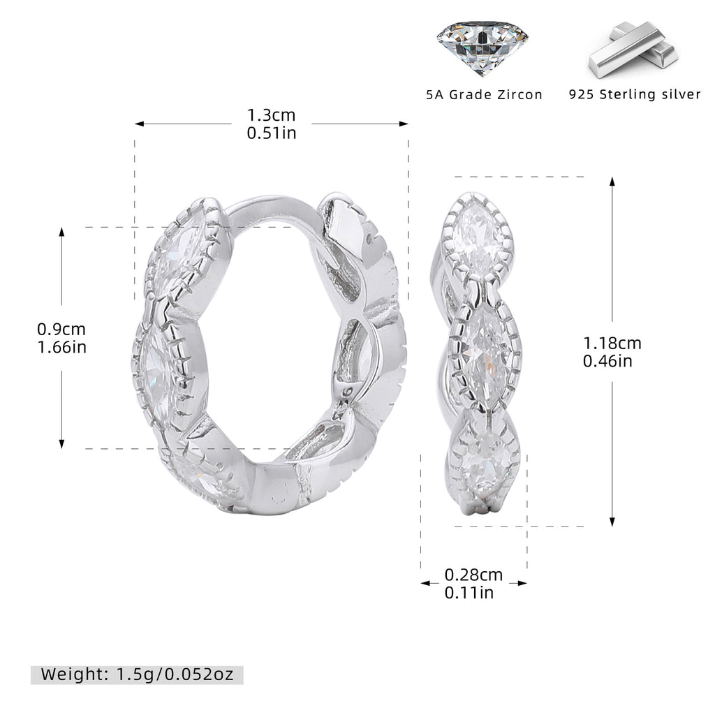 Damen Creolen mit funkelnden blauen Zirkonsteinen aus hochwertigem 925 Sterling Silber Shop Nory