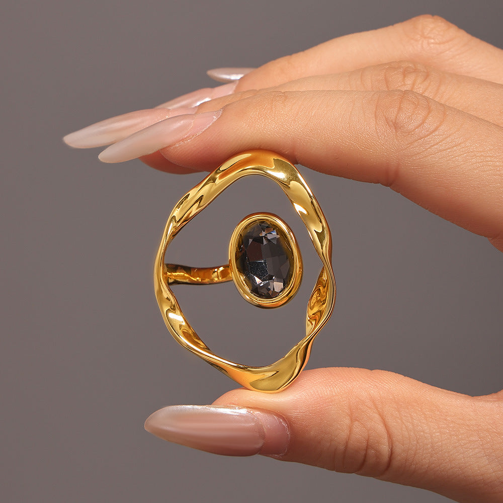 Damenring mit innovativem Design und tschechischem Diamanten Shop Nory