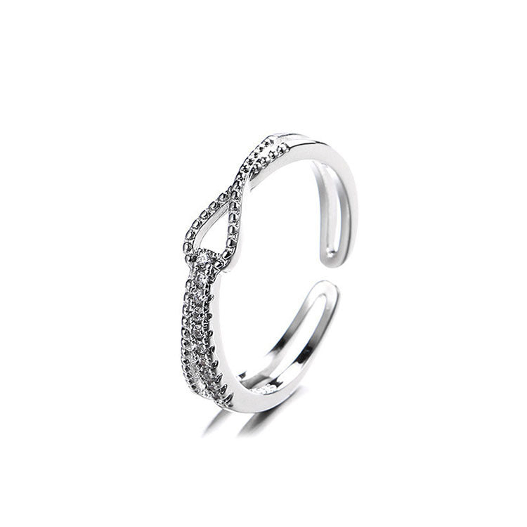 Damen Eleganter Silberring mit verschnörkeltem Design Shop Nory