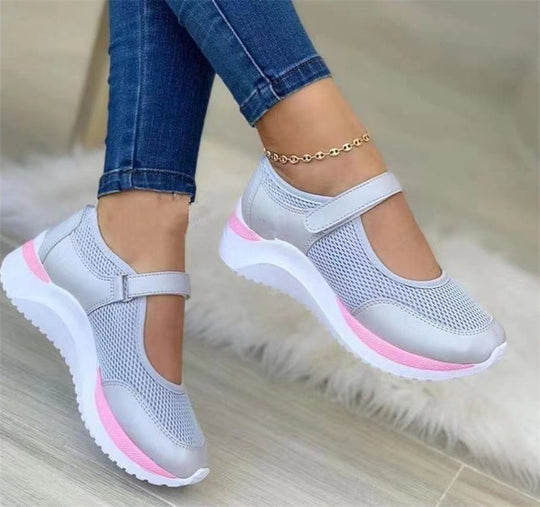 Damen Atmungsaktive Mary-Jane Sneakers mit Klettverschluss und Memory-Schaum-Sohle Shop Nory