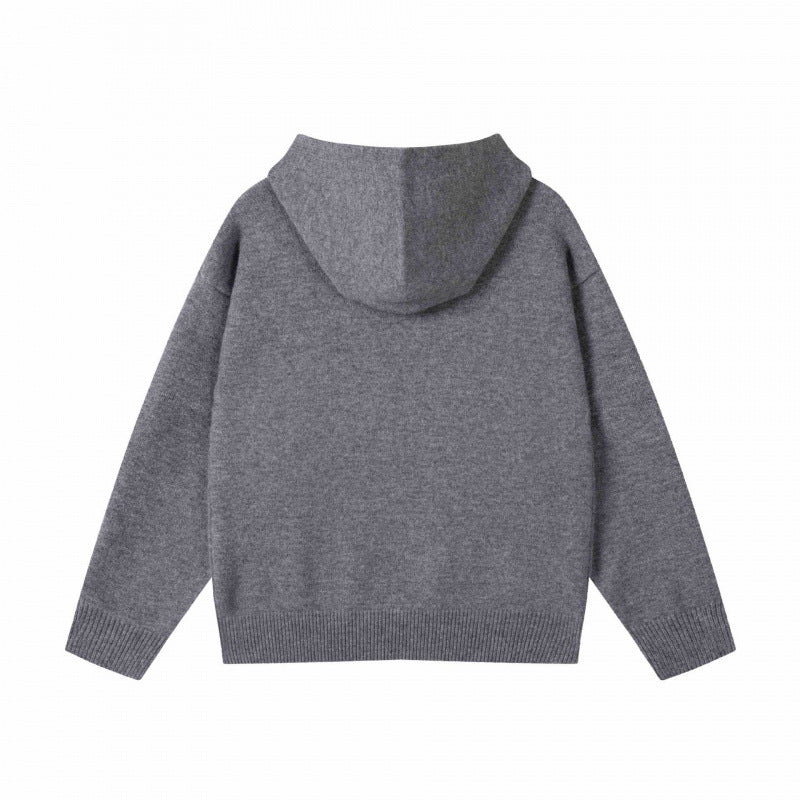 Unisex Oversize-Feinstrick-Kapuzenpullover mit Raglanärmeln und geripptem Saum Shop Nory